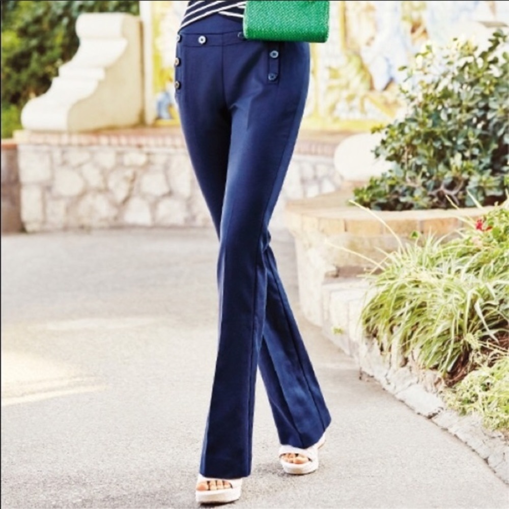 CAbi NWT Navy Sailor Mariner Wide Leg Trouser Pant